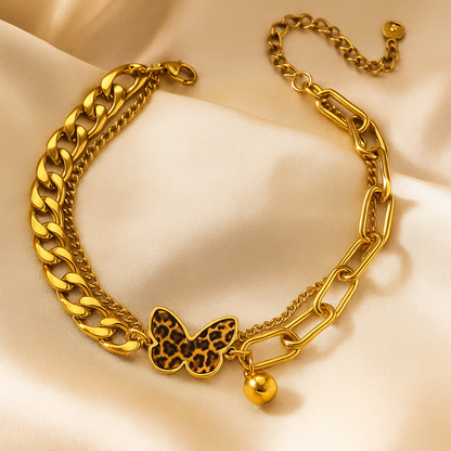 Leopard Luxe Butterfly Bracelet