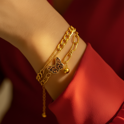 Leopard Luxe Butterfly Bracelet