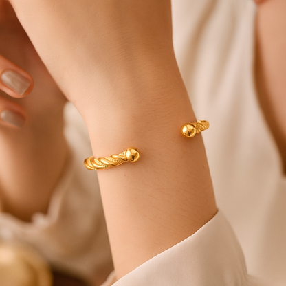 Twisted Elegance Statement Bangle