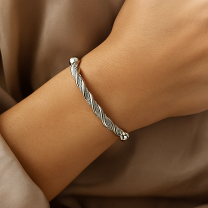Twisted Elegance Statement Bangle