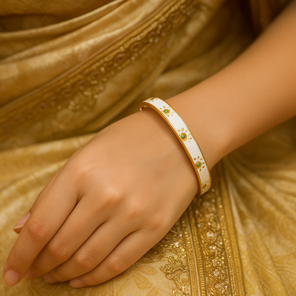 Ivory Aura Evil Eye Bangle