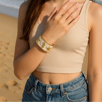 White Coral Reef Teen Cuff Bracelet