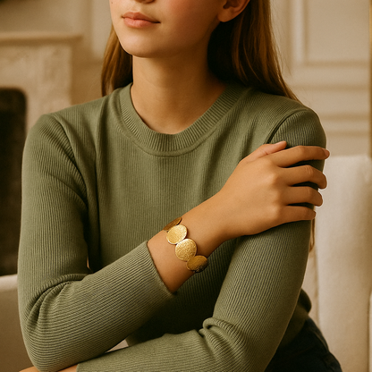 Golden Disc Glam Teen Cuff
