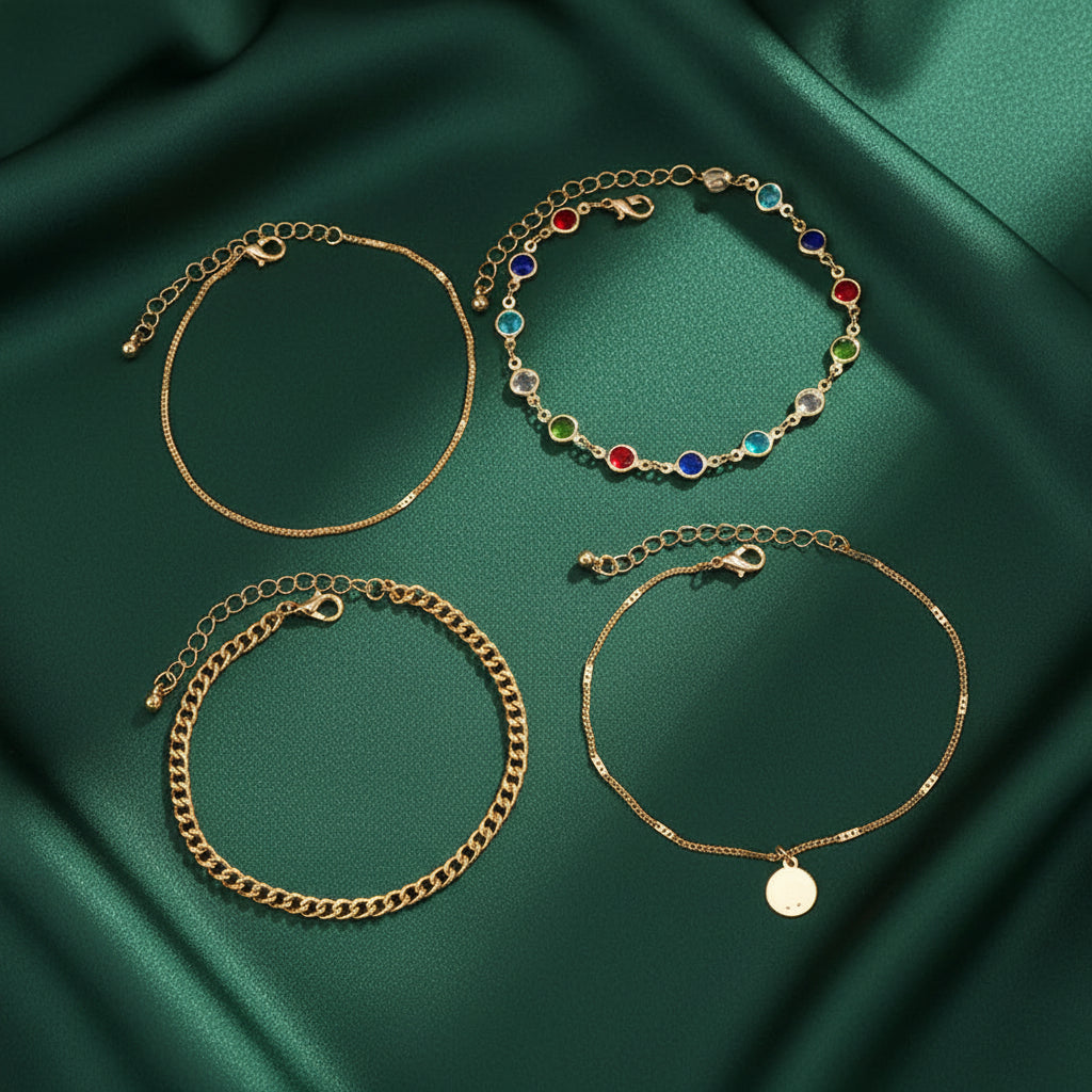 Sunlit Mosaic Anklet Set