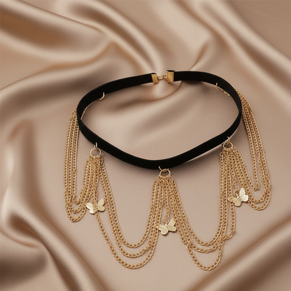 Exotic Butterfly Thigh Chain worn on the upper thigh