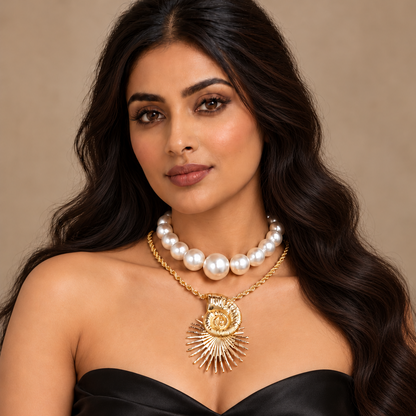 Ocean Muse Conch & Pearl Necklace