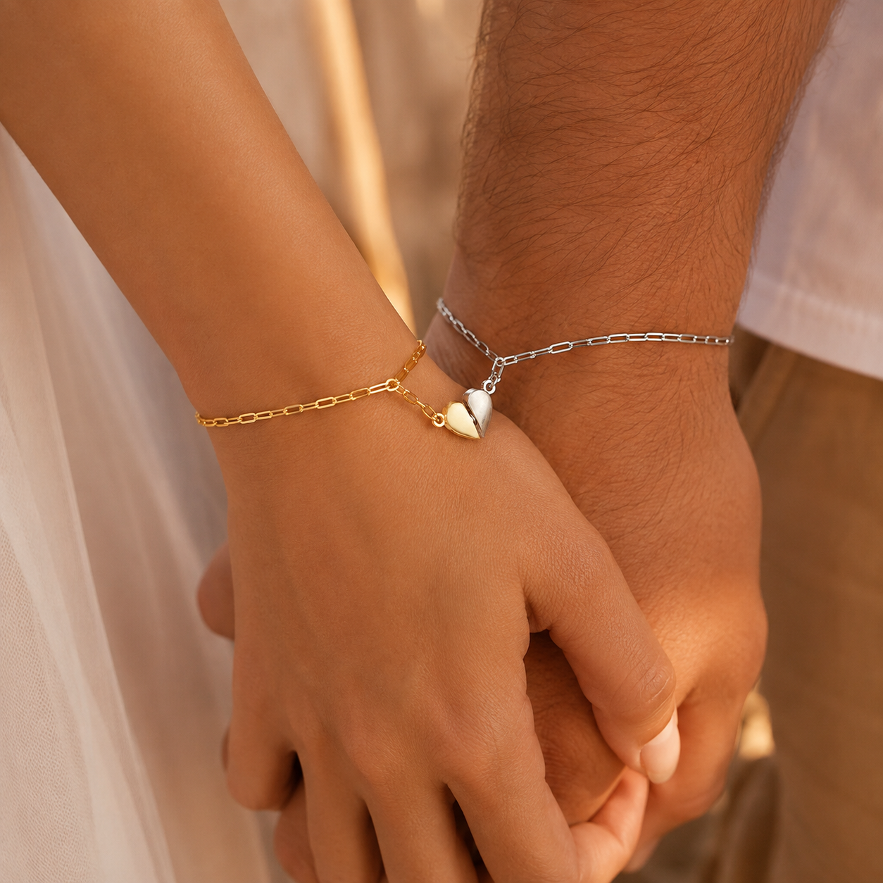 Magnetic Heart Couple Bracelet