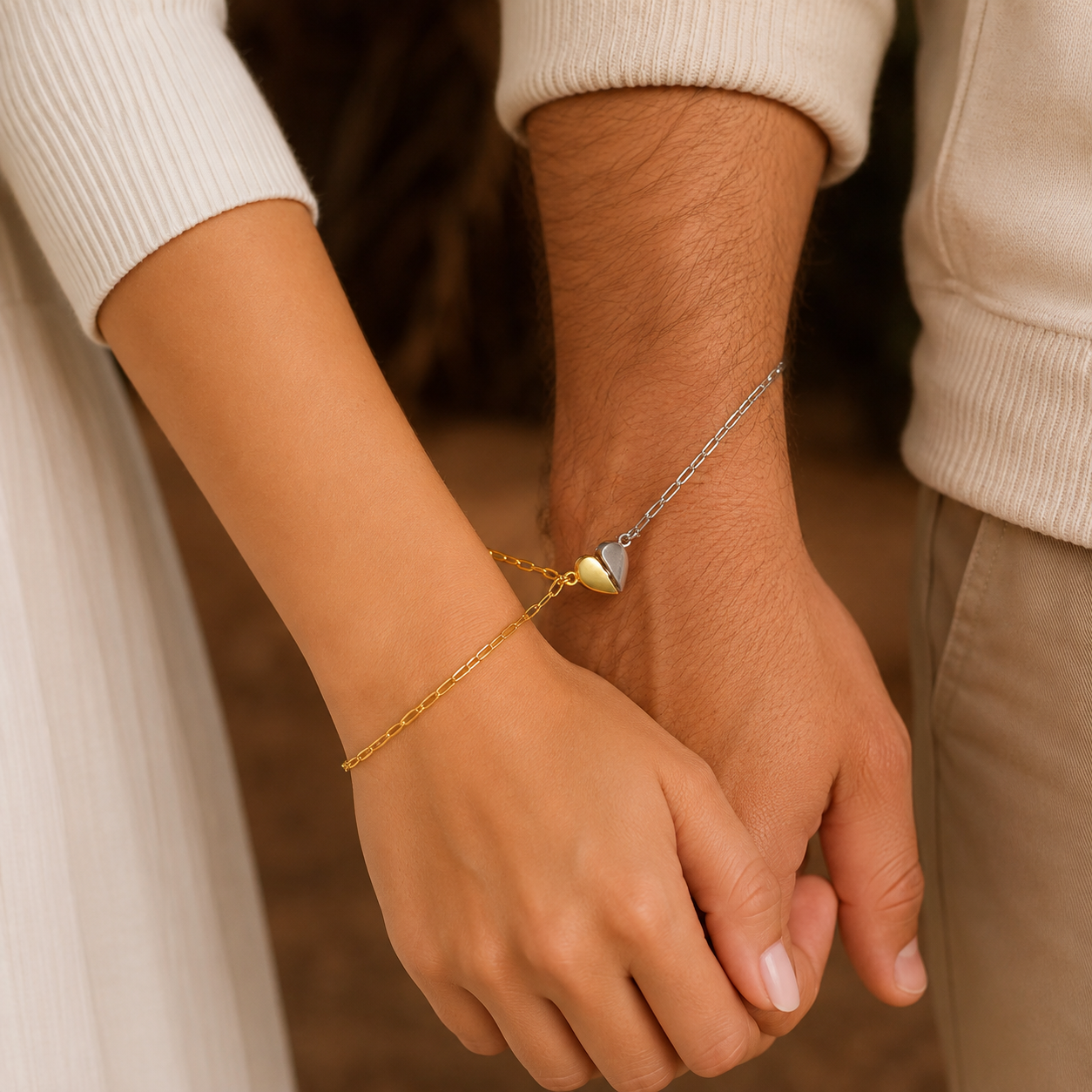 Magnetic Heart Couple Bracelet