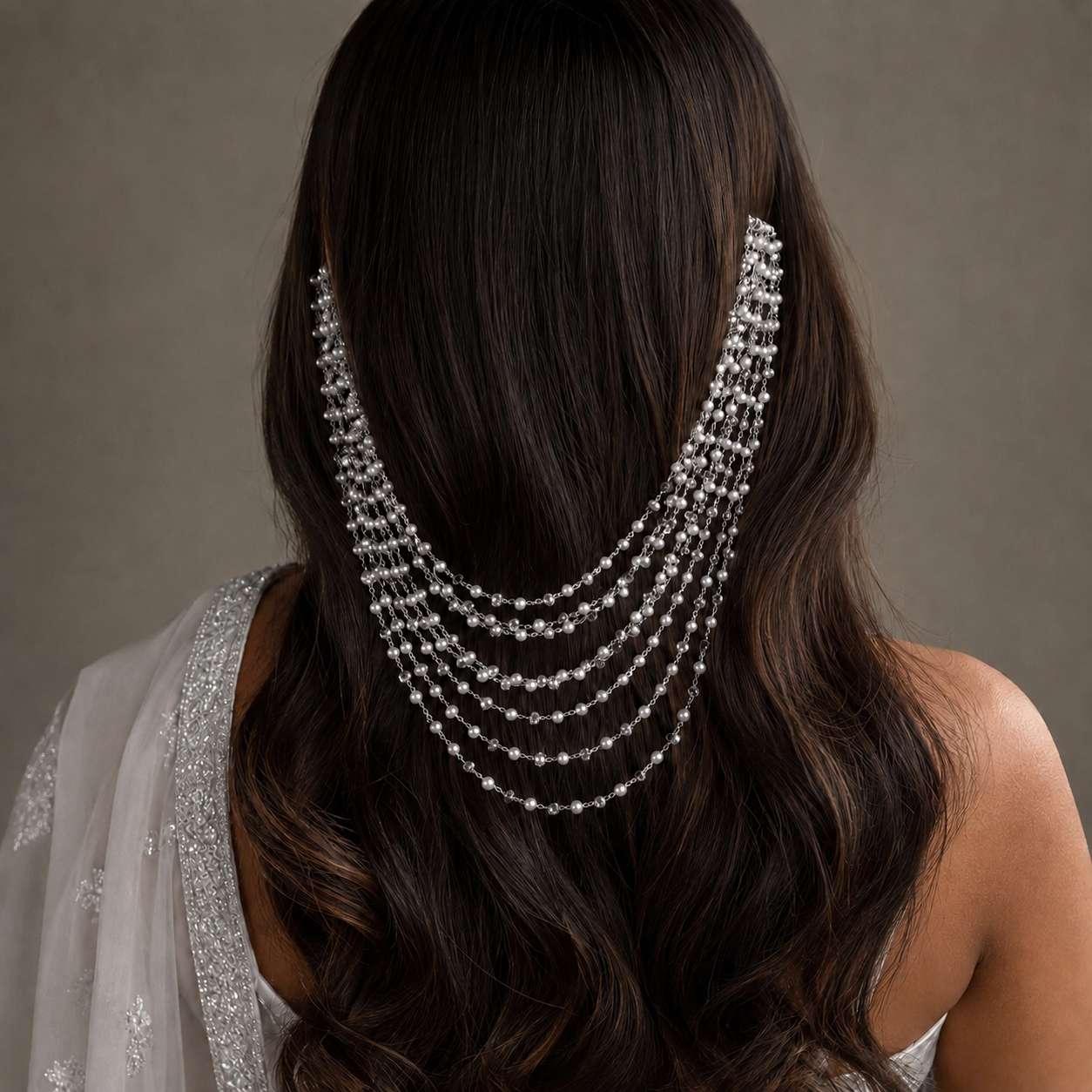 Meher Layered Pearl Hair Chain