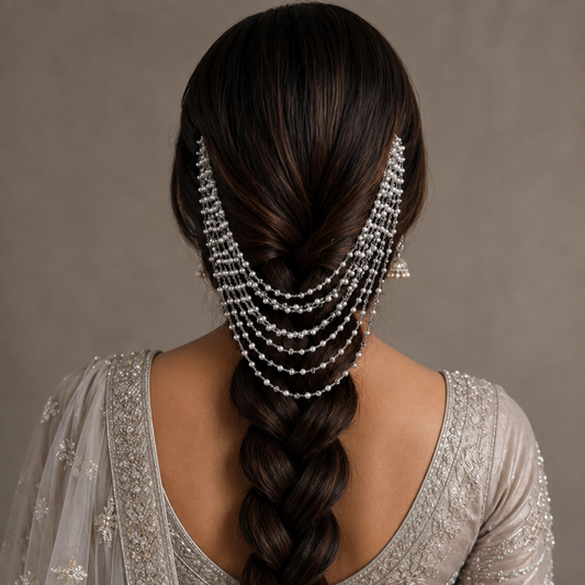 Meher Layered Pearl Hair Chain