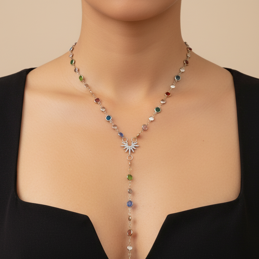 Multi Crystal Body Chain