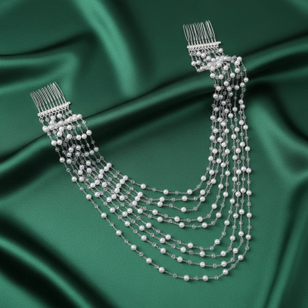 Meher Layered Pearl Hair Chain