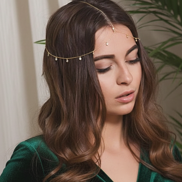 Crystal Drop Hair Chain
