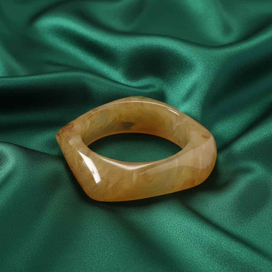 Honey Swirl Acrylic Statement Teen Bangle