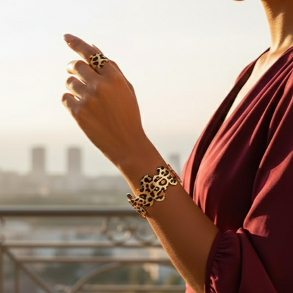 Wild Luxe Leopard Teen Bracelet & Adjustable Ring Set