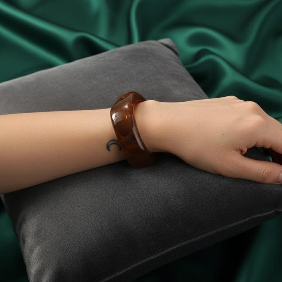 Amber Glow Acrylic Teen Bangle