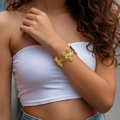 Golden Bloom Teen Cuff Bracelet