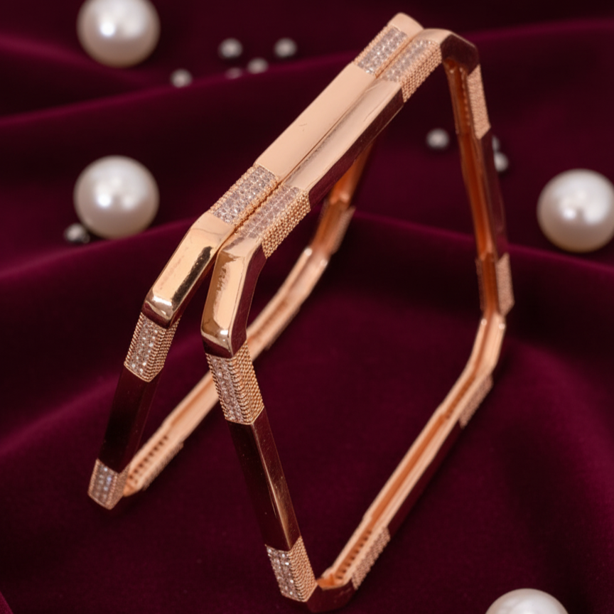 Rosé Prism Bangles (Set of 2)