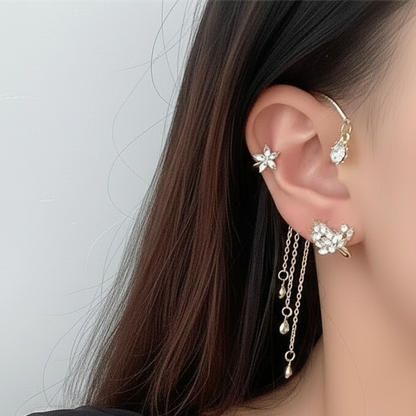 Dainty Blossom Cascade Ear Cuff
