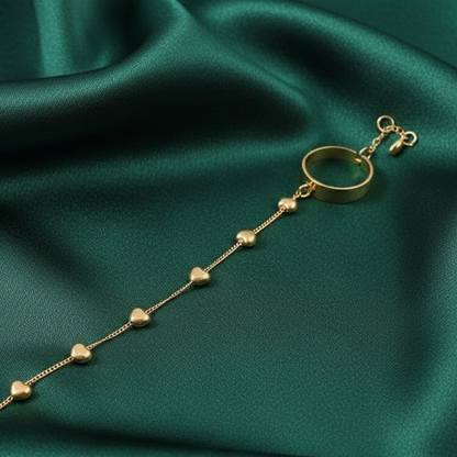 Golden Heartline Hand Chain