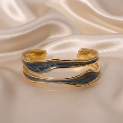 Dual Wave Marble-Glow Teen Cuff