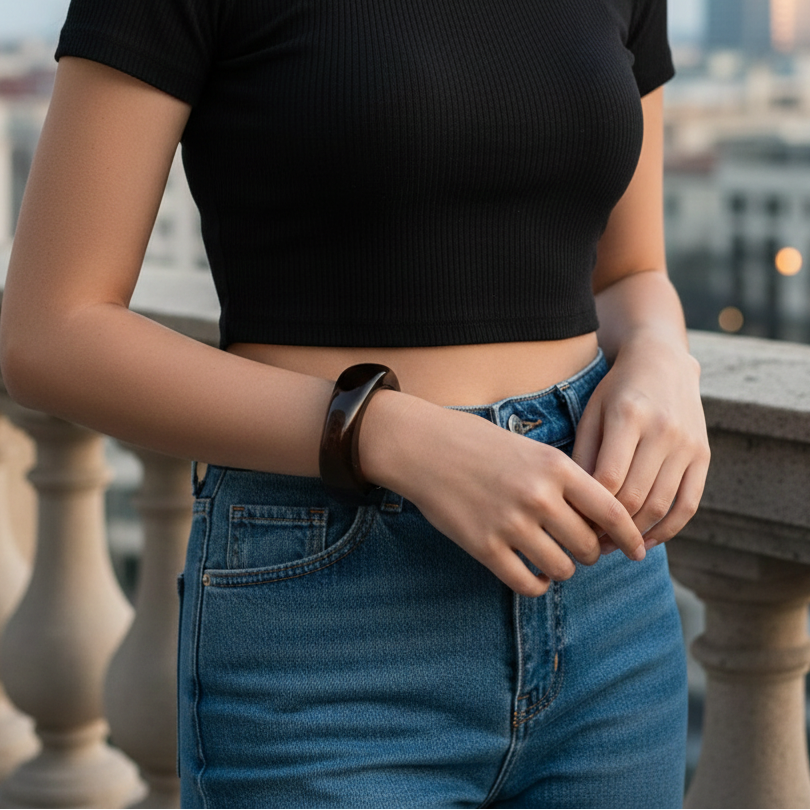 Mocha Gloss Teen Acrylic Bangle