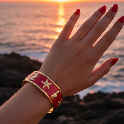 Red Coral Reef Teen Cuff Bracelet