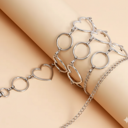 Silver Heart Loop Kamarbandh Waist Chain