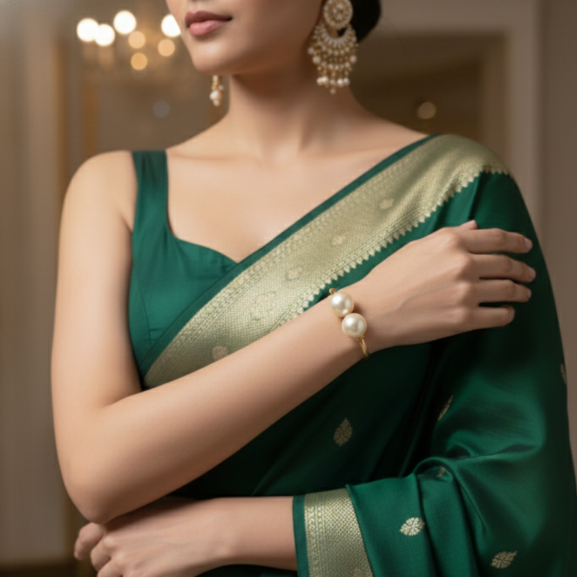 Duo Pearl Cuff Bracelet