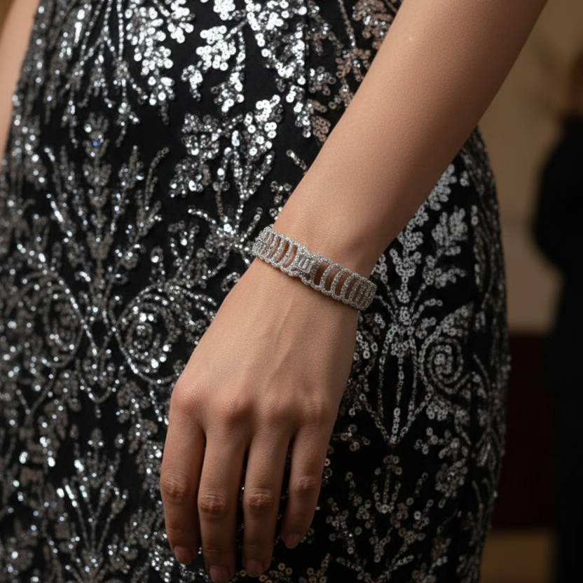 Crystal Baguette Cuff