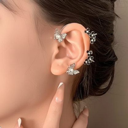 Crystal Butterfly Vine Ear Cuff