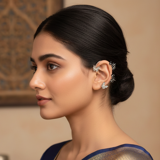 Crystal Butterfly Vine Ear Cuff
