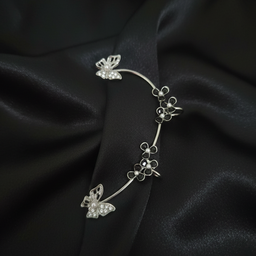Crystal Butterfly Vine Ear Cuff