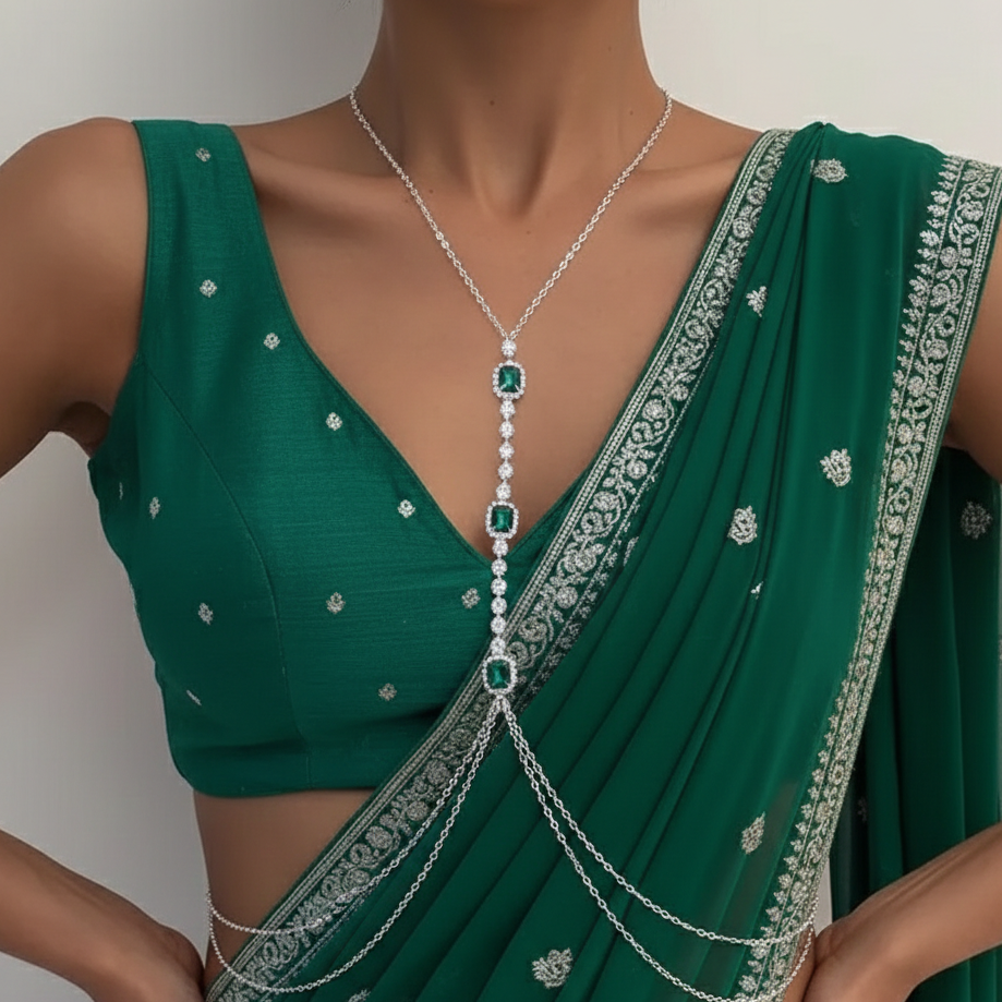 Emerald Cascade Body Chain