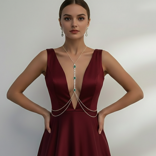 Emerald Cascade Body Chain