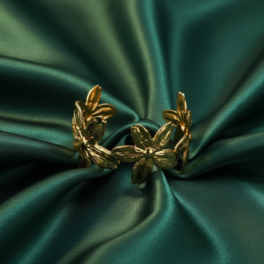 Golden Bloom Teen Cuff Bracelet