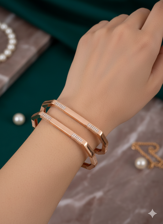Rosé Prism Bangles (Set of 2)