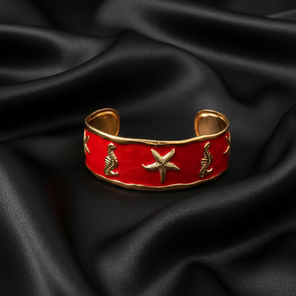 Red Coral Reef Teen Cuff Bracelet