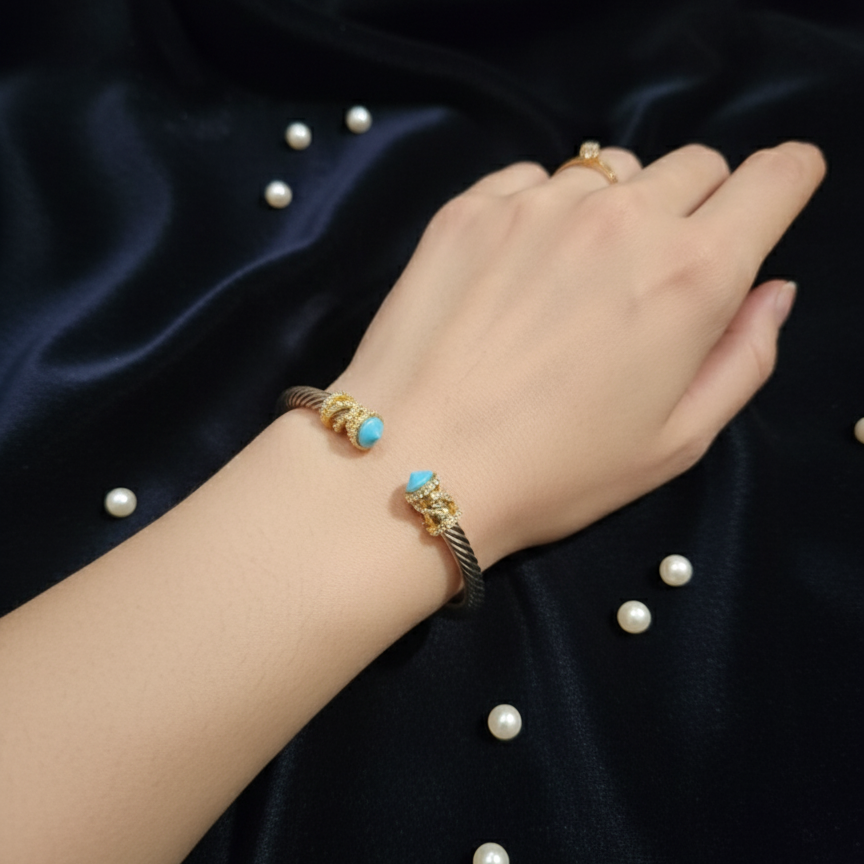 Turquoise Crown Cable Cuff