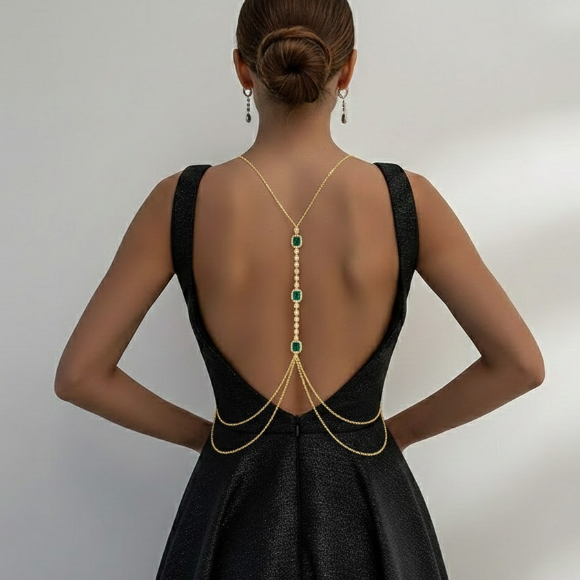 Emerald Cascade Body Chain
