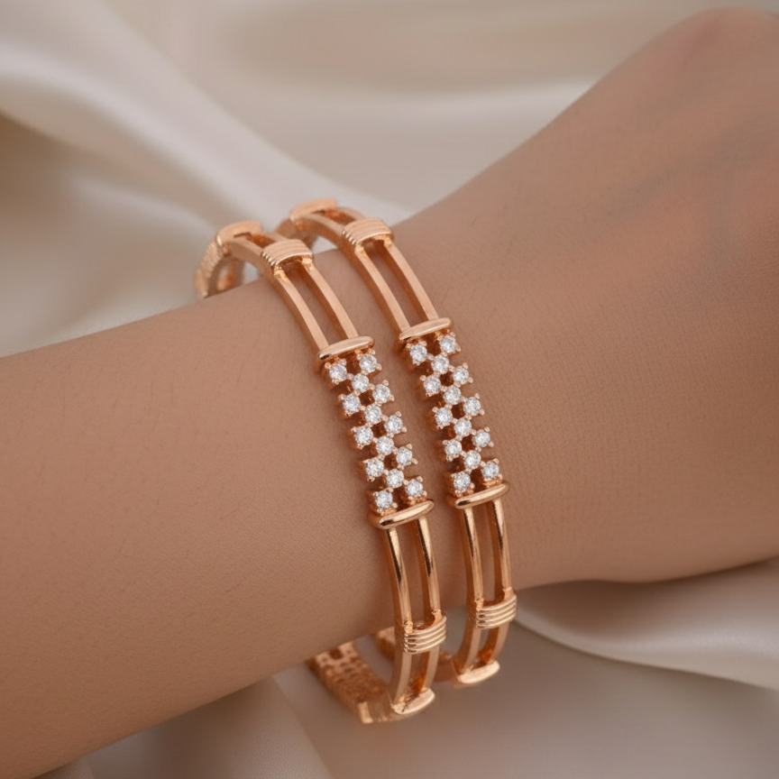 Golden Weave Bangles(Set of 2)