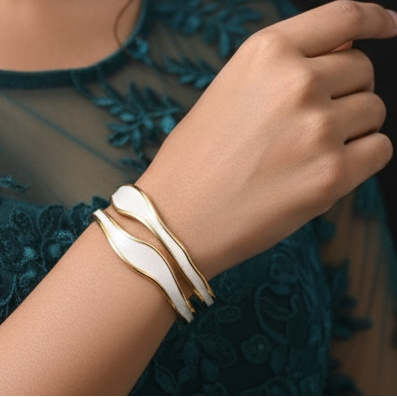 Pearl Wave Teen Cuff Bracelet