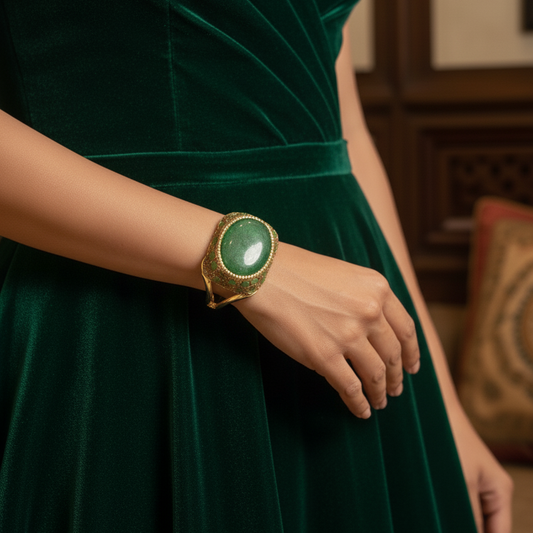 Emerald Aura Statement Bracelet
