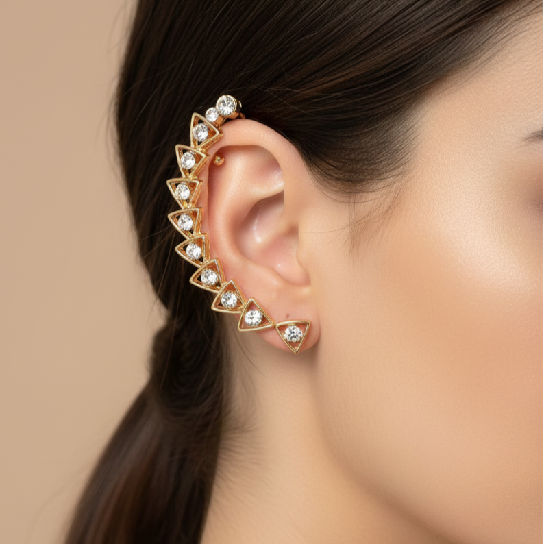 Triangle Cascade Ear Cuff