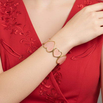 Blush Hearts Teen Cuff Bracelet