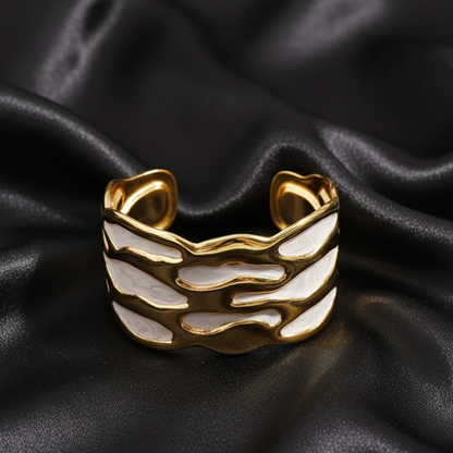 White Coral Wave Teen Cuff Bracelet