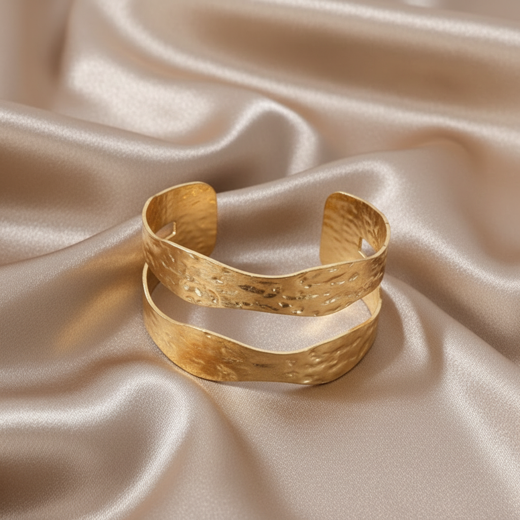Wavy Luxe Teen Gold Cuff Bracelet