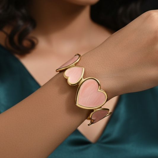 Blush Hearts Teen Cuff Bracelet