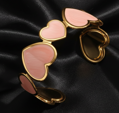 Blush Hearts Teen Cuff Bracelet