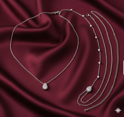 Delicate pearl body chain in gold-tone